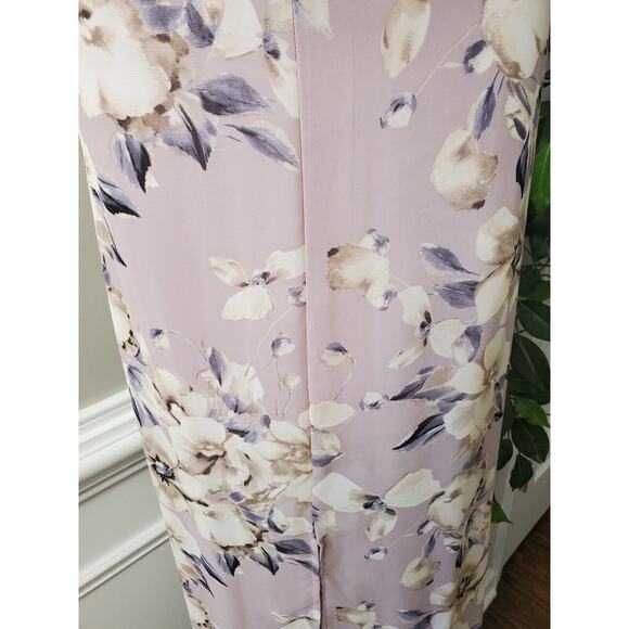 Sienna Sky Women Beige Floral Polyester Halter Neck Sleeveless Long Maxi Dress M - Picture 4 of 14